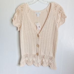 NWT Dressbarn Crochet Cream Sweater Top